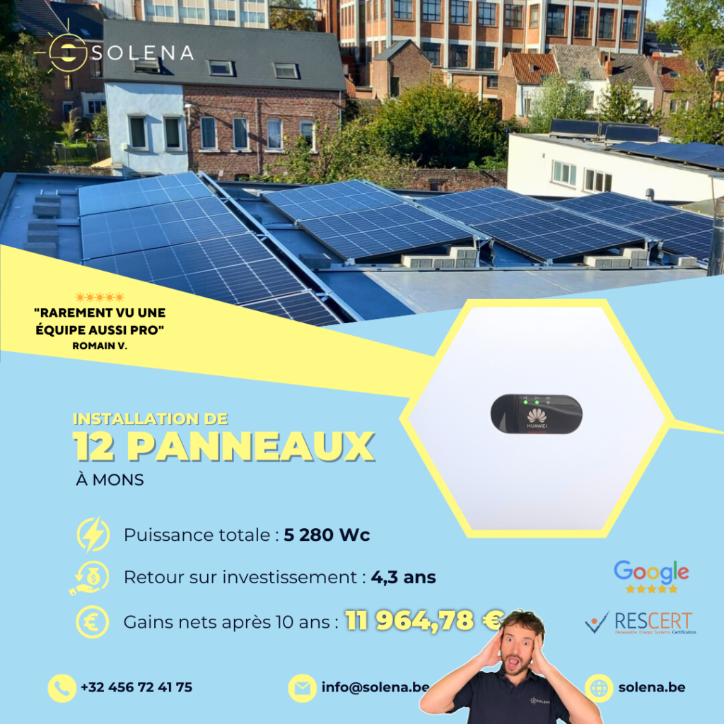 Installation panneaux solaires photovoltaique hainaut Mons