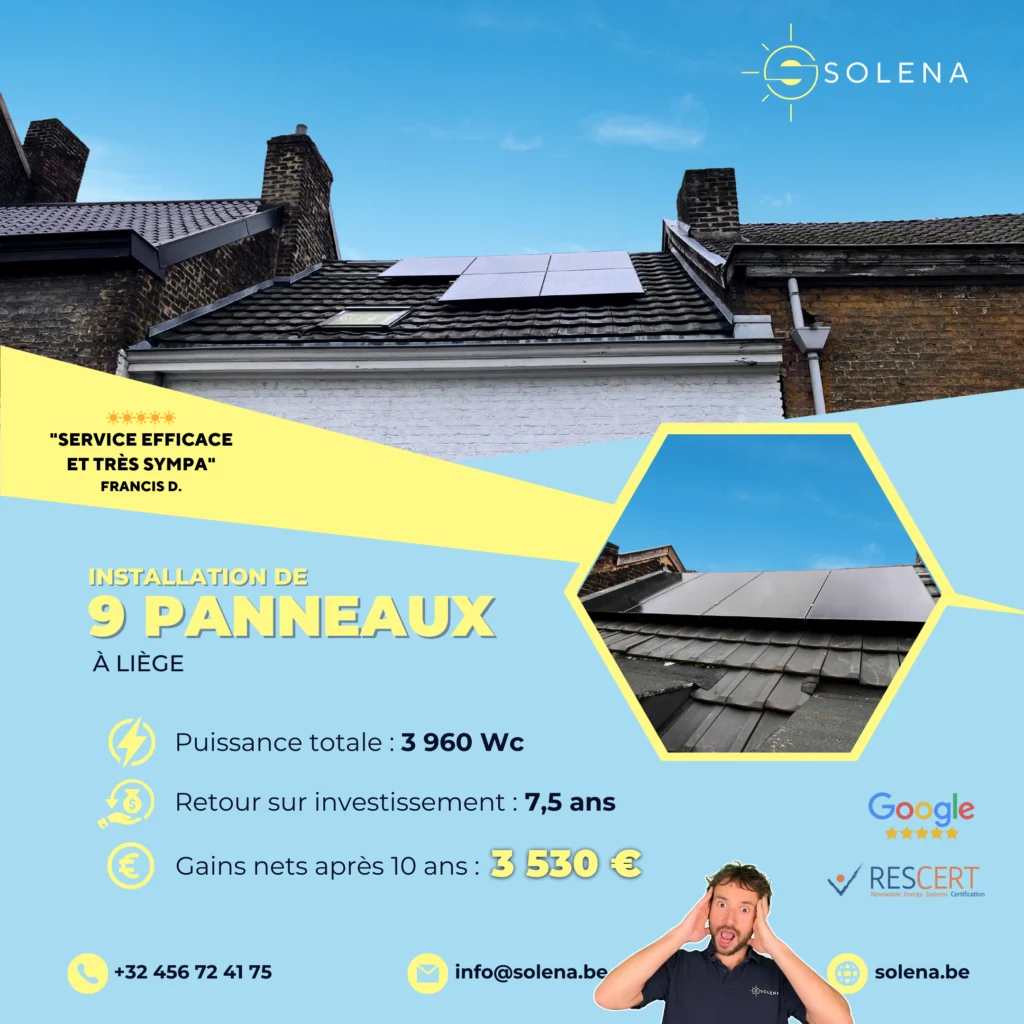 Installation panneaux photovoltaiques solaires, Liège
